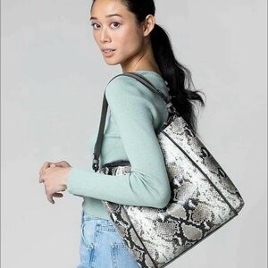 PRICE DROP>NATURAL BOTIKER LEATHER SOHO HOBO BAG EXPOSED ZIPPER TRIM NWT